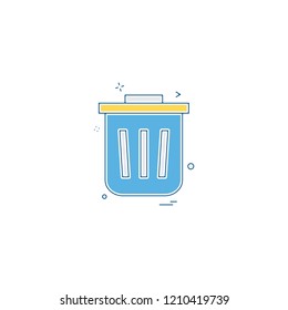 Dustbin icon design vector 