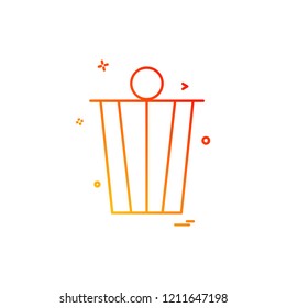 Dustbin icon design vector