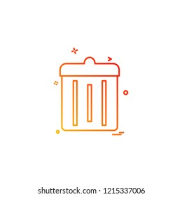 Dustbin icon design vector