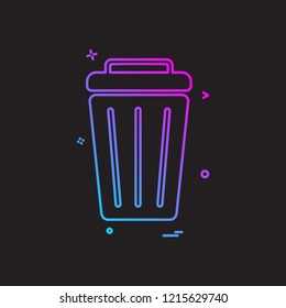 Dustbin icon design vector