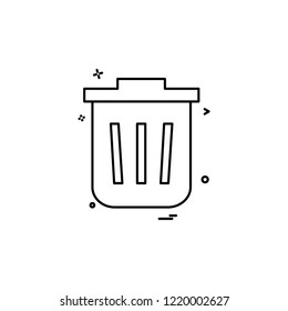 Dustbin icon design vector