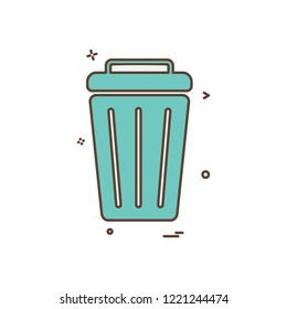 Dustbin icon design vector