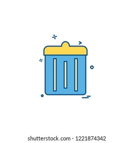 Dustbin icon design vector