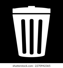 dustbin icon isolated on black background, vector illustration
