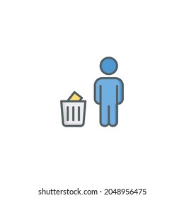 Icono Dustbin Aislado En Fondo Blanco