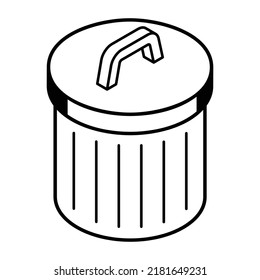 Icono Dustbin en diseño de línea.