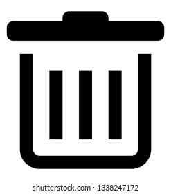 Dustbin icon in line vector style 