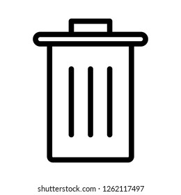 dustbin icon with outline style