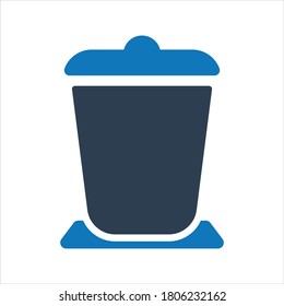 Icono de Dustbin. Icono de papelera de reciclaje. Icono de Trash Trolley
