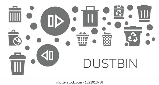 dustbin icon set. 11 filled dustbin icons.  Simple modern icons about  - Trash, Skip, Waste, Trash can