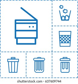 Dustbin icon. set of 6 dustbin outline icons such as trash bin