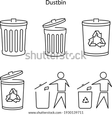 dustbin icon set isolated on white background. dustbin icon set trendy and modern dustbin symbol for logo, web, app, UI. dustbin icon simple sign. icon set flat vector illustration for graphic