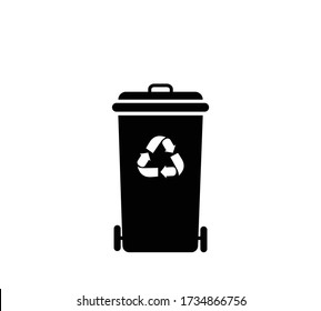 Icono de Dustbin en el aislado de vectores de estilo plano de moda 