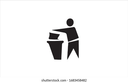 Dustbin icon vector design black