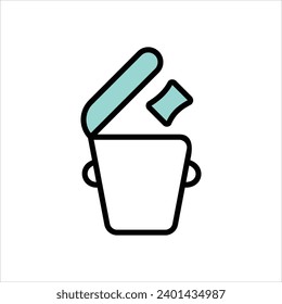  Dustbin icon with white background vector