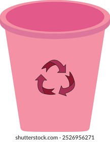 Cubo de basura aislado en Vector de fondo blanco, para residuos, Ilustración vectorial colorida.