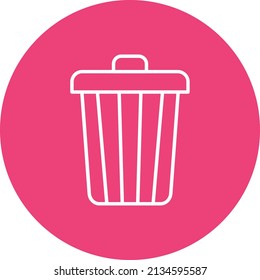 Dustbin line circle icon vector image. Can also be used for web apps, mobile apps and print media.