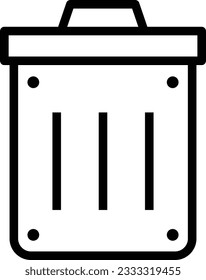 Dustbin Line Icon - Single Icon, Vector