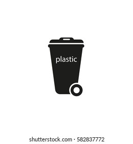 dustbin plastic vector icon