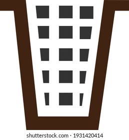 Dustbin Simple Flat Icon. vector Illustration Eps10