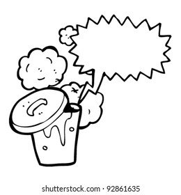 dustbin with speech bubble cartoon