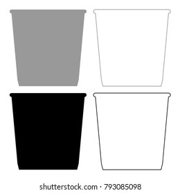 Dustbin or trash basket icon . grey and black color .