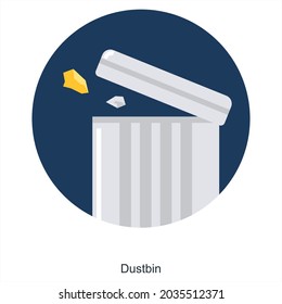 Dustbin or Trash Bin Icon Concept