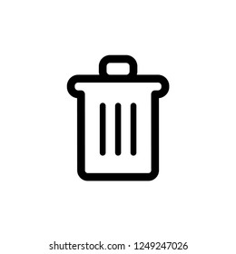 Dustbin Universal Icon Vector Template. 
Erase Sign and Dustbin Symbol in Line Art Style. 
EPS 10.