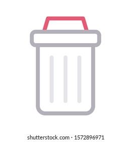 dustbin  vector color line icon 