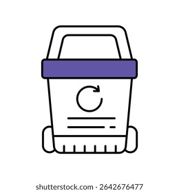 Dustbin Vector Filled outline illustration style icon. EPS 10 file 