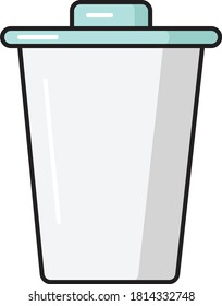 dustbin vector flat color icon 