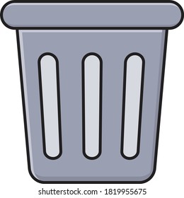 dustbin vector flat line icon 