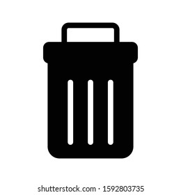 dustbin vector glyph flat icon 
