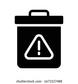 dustbin vector glyph flat icon 