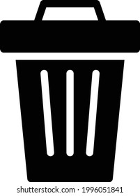 icono plano de glifo vectorial dustbin
