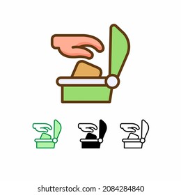 icono vectorial dustbin aislado en fondo blanco. arrojar, icono de basura. línea rellena, contorno, icono sólido. Los signos y símbolos se pueden utilizar para web, logotipo, aplicación móvil, interfaz de usuario, UX