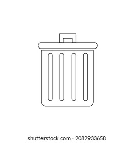 Dustbin Vector Dustbin Icon Simple Line Stock Vector (Royalty Free ...