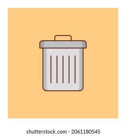 ilustración de dustbin Vector en un fondo transparente. Símbolos de calidad superior.Icono de color plano de línea vectorial para el concepto y el diseño gráfico.