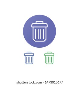 Dustbin Vector Illustration, outline icon. EPS 10