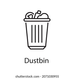 Dustbin vector Outline Icon Design illustration. Construction Symbol on White background EPS 10 File