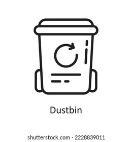 Dustbin  Vector Outline Icon Design illustration. Housekeeping Symbol on White background EPS 10 File