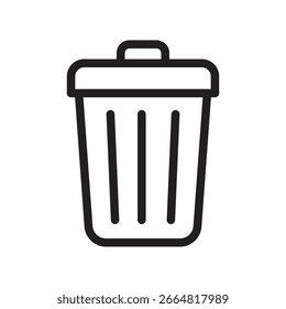 Icono de contorno de Vector de basura. Archivo EPS 10 