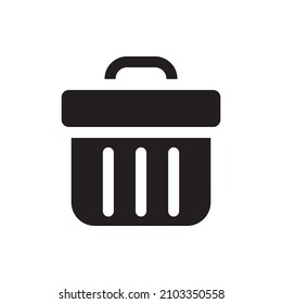 Dustbin vector Solid Icon Design Symbol on White background EPS 10 File