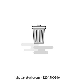 Dustbin Web Icon. Flat Line Filled Gray Icon Vector