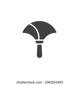 Duster brush vector icon. filled flat sign for mobile concept and web design. Fluffy brush to clean the dust solid icon. Symbol, logo illustration. Pixel perfect vector graphics
