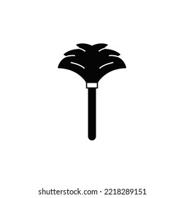 Duster icon in black flat glyph, filled style isolated on white background