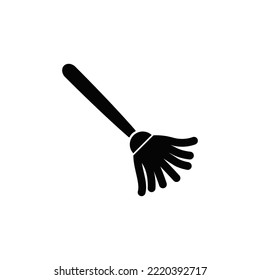 Duster icon in black flat glyph, filled style isolated on white background