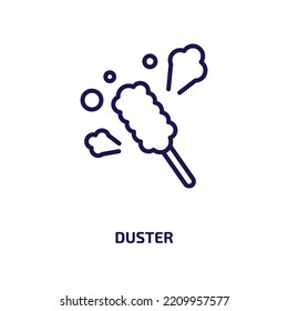 duster icon from cleaning collection. Thin linear duster, broom, sponge outline icon isolated on white background. Line vector duster sign, symbol for web and mobile