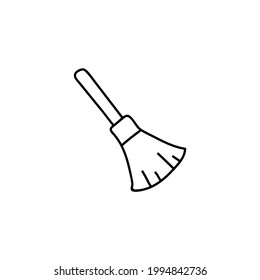 icono de duster con estilo de línea negra plana, aislado en fondo blanco 