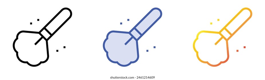 icono de plumero. Diseño de estilo de relleno lineal, azul y degradado aislado sobre fondo blanco